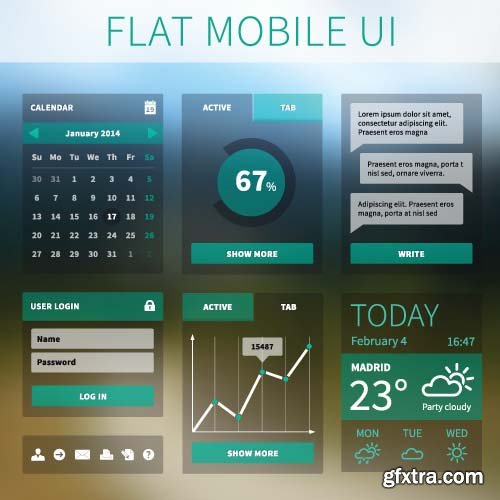 Mobile User Interface Vector Templates - 25x EPS