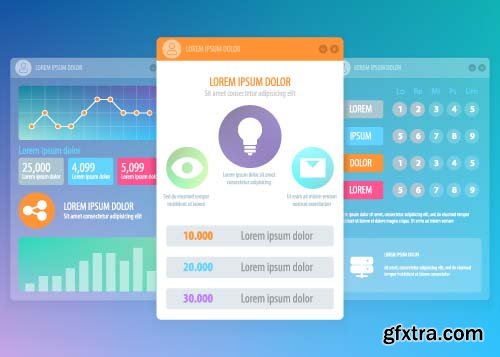 Mobile User Interface Vector Templates - 25x EPS