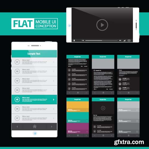 Mobile User Interface Vector Templates - 25x EPS