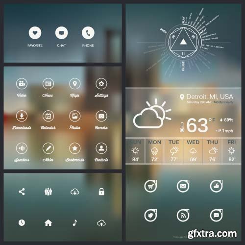 Mobile User Interface Vector Templates - 25x EPS