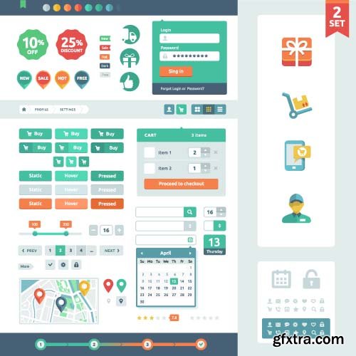 Mobile User Interface Vector Templates - 25x EPS