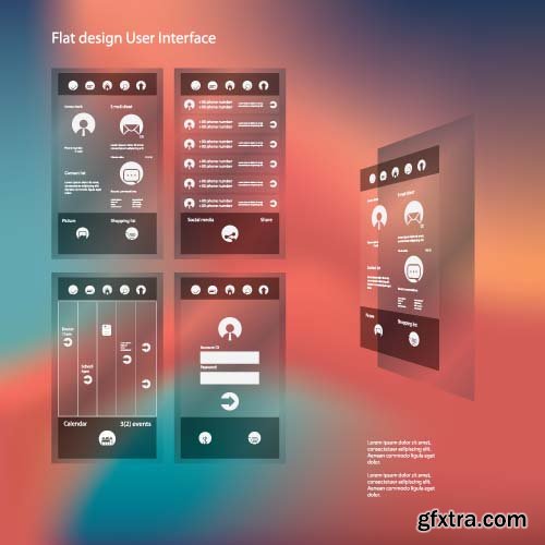 Mobile User Interface Vector Templates - 25x EPS