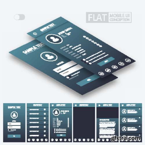 Mobile User Interface Vector Templates - 25x EPS