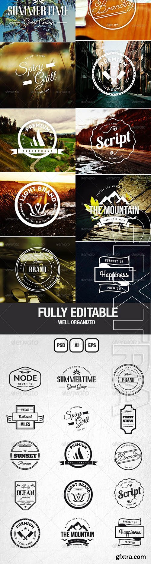 Retro Vintage Labels & Badges Logos V6 - GraphicRiver 6800334