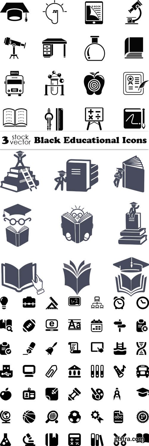 Vectors - Black Educational Icons