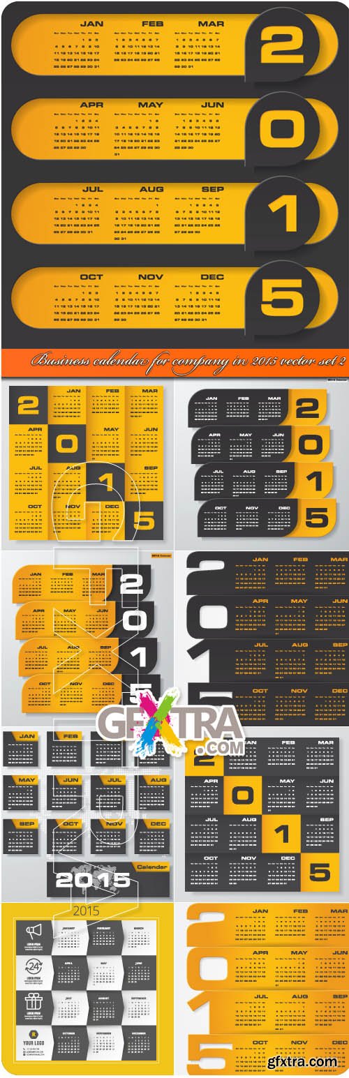 Business calendar for company in 2015 vector set 2