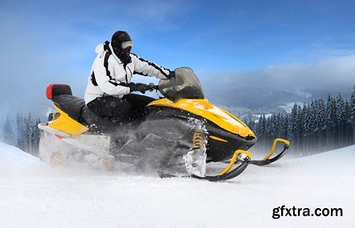 Stock Photos - Snowmobiles, 25xJPG