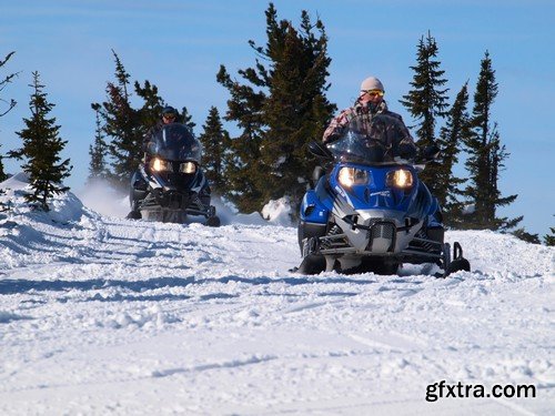 Stock Photos - Snowmobiles, 25xJPG