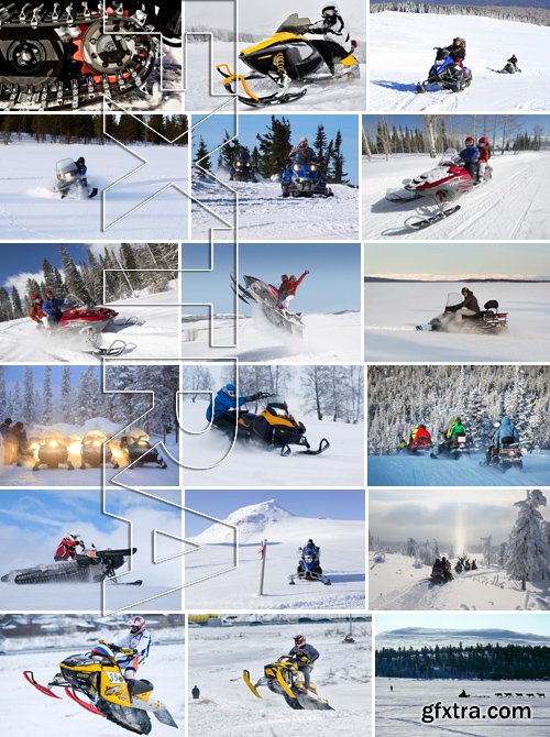 Stock Photos - Snowmobiles, 25xJPG