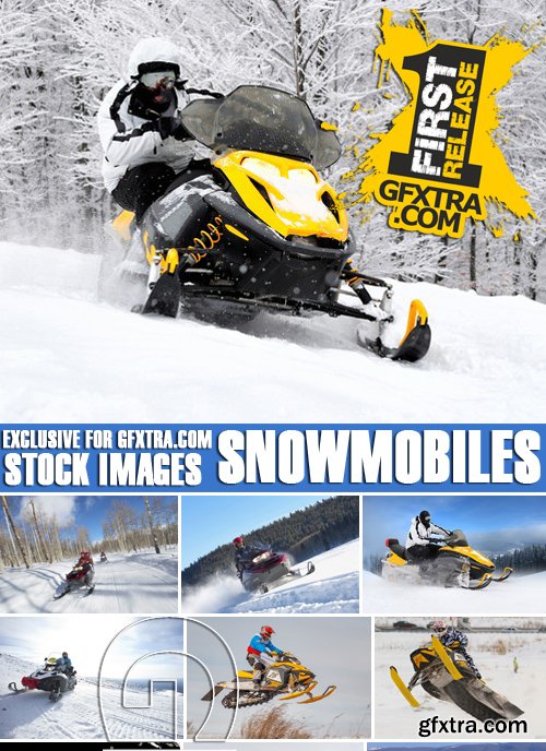 Stock Photos - Snowmobiles, 25xJPG