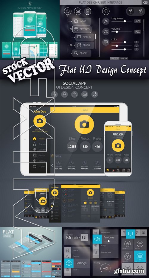 Stock Vector - Flat UI Design Concept