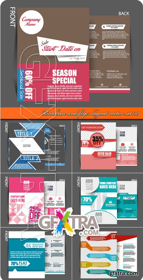 Brochure and flyer layout vector set 50