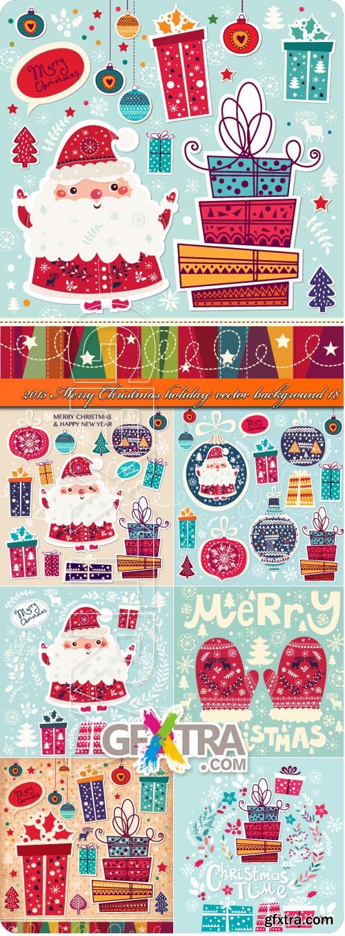 2015 Merry Christmas holiday vector background 18