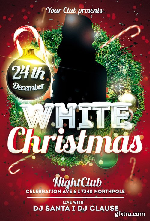 White Christmas Flyer Template