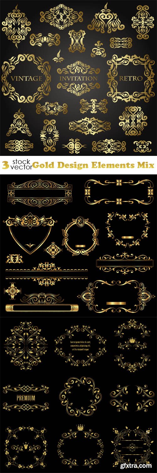 Vectors - Gold Design Elements Mix