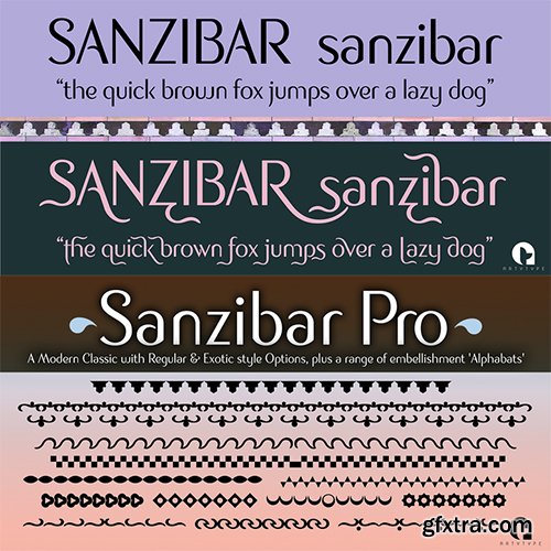 Sanzibar Pro Font Family - 2 Font $29