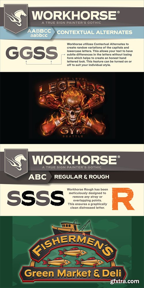 Workhorse Font Family - 2 Font $55