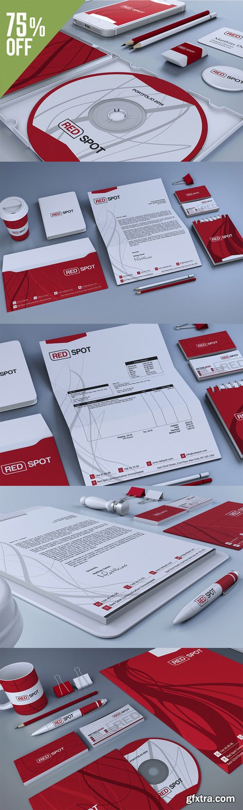 CreativeMarket - Red Corporate Identity 87622