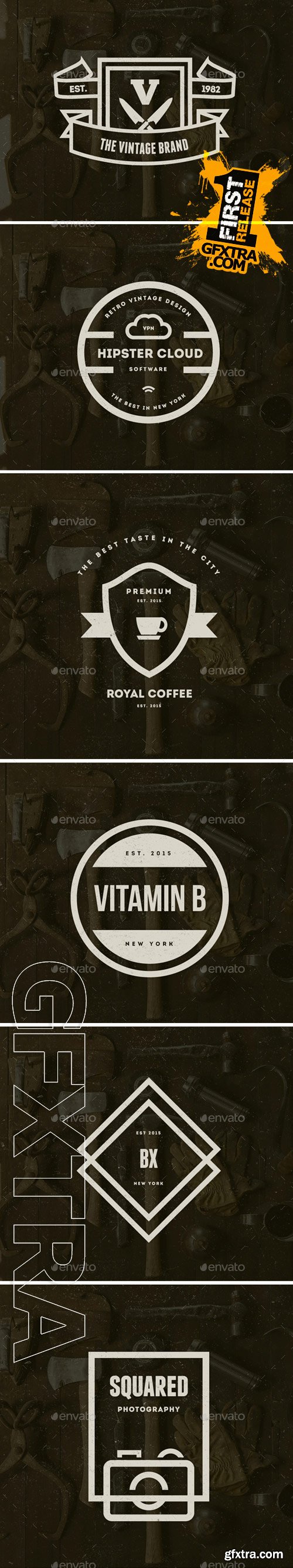 GraphicRiver - 20 Vintage Logos Labels & Badges 9443753