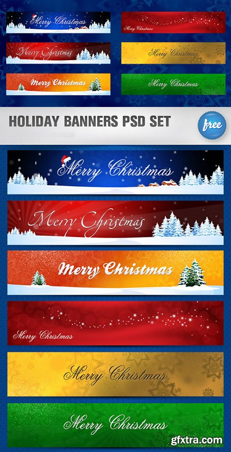 Holiday Banners PSD Set