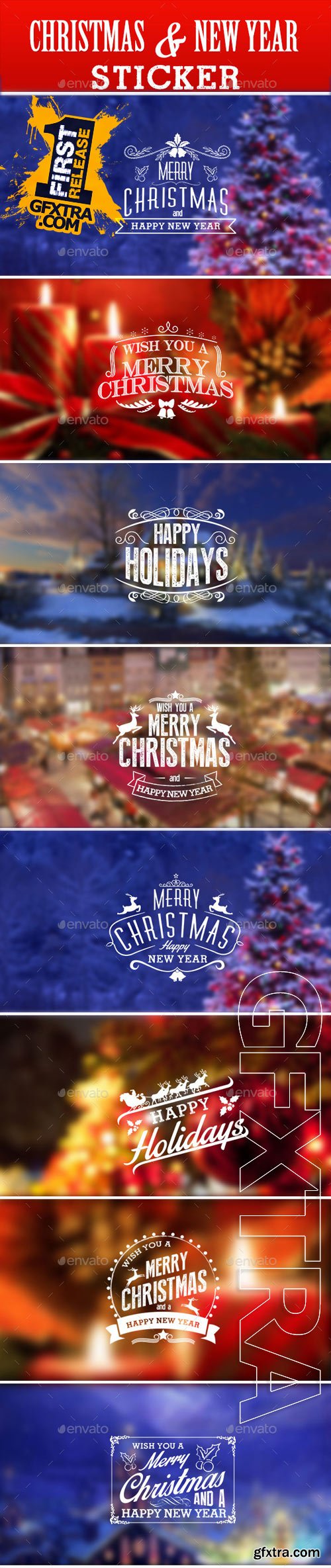 GraphicRiver - Christmas & New Year Sticker 9457587