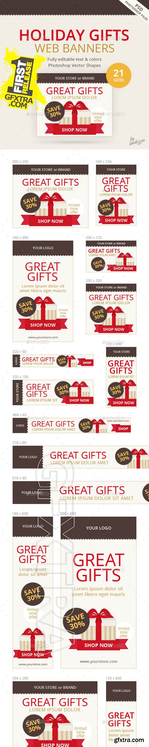 GraphicRiver - Holiday Gifts Web Banners 9512338