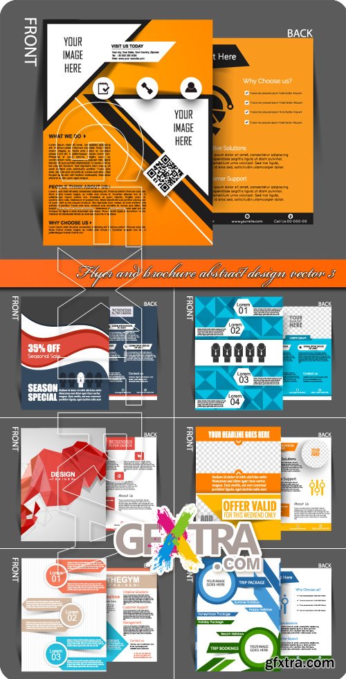 Flyer and brochure abstract design vector 3