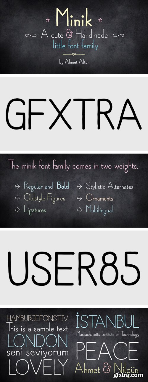 Minik Font Family - 2 Fonts for $24