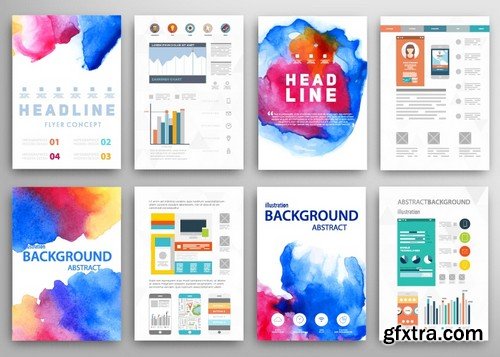 Stock Vectors - Business Flyer Template 2, 25xEPS