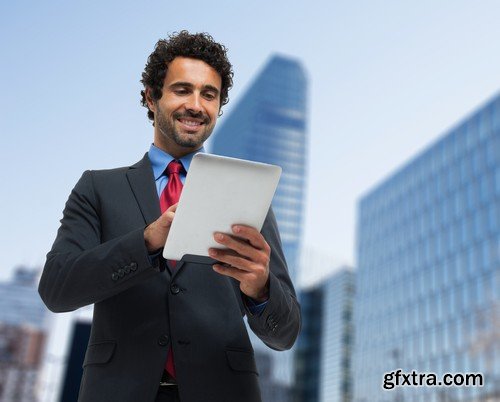 Stock Photos - Businessman with tablet 2, 25xJPG