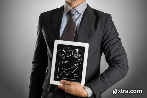 Stock Photos - Businessman with tablet 2, 25xJPG