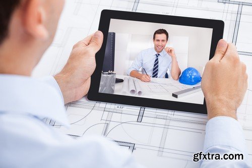 Stock Photos - Businessman with tablet 2, 25xJPG