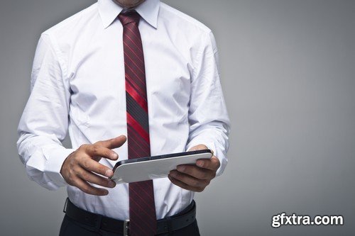 Stock Photos - Businessman with tablet 2, 25xJPG