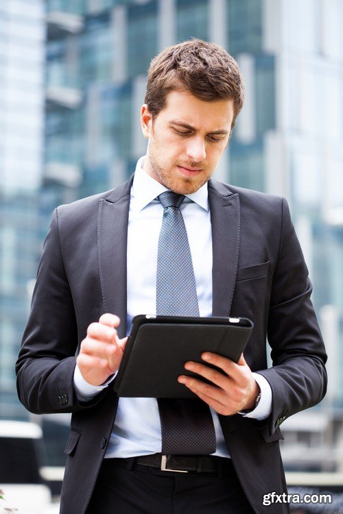 Stock Photos - Businessman with tablet 2, 25xJPG