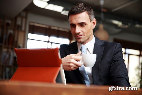 Stock Photos - Businessman with tablet 2, 25xJPG