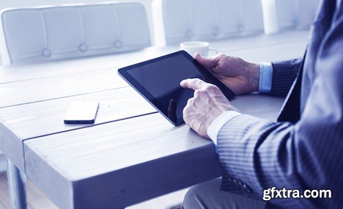 Stock Photos - Businessman with tablet 2, 25xJPG