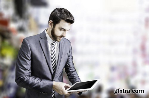 Stock Photos - Businessman with tablet 2, 25xJPG