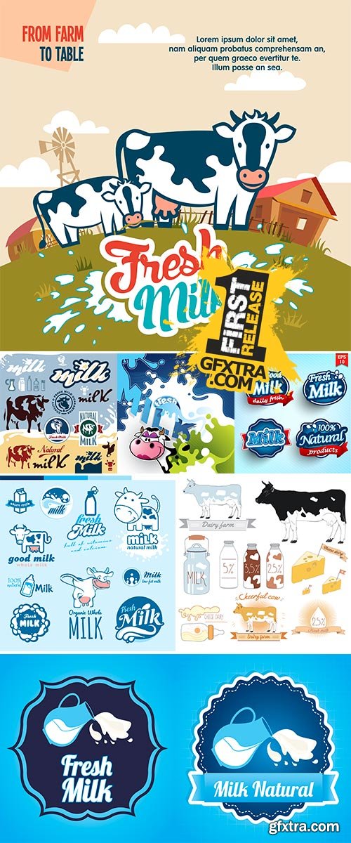 Stock A splash of_milk, Vector illustration