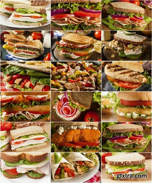 Collection of delicious sandwiches 25 UHQ Jpeg