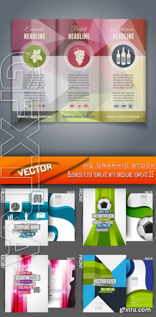 Stock Vector - Business flyer template with brochure template 25