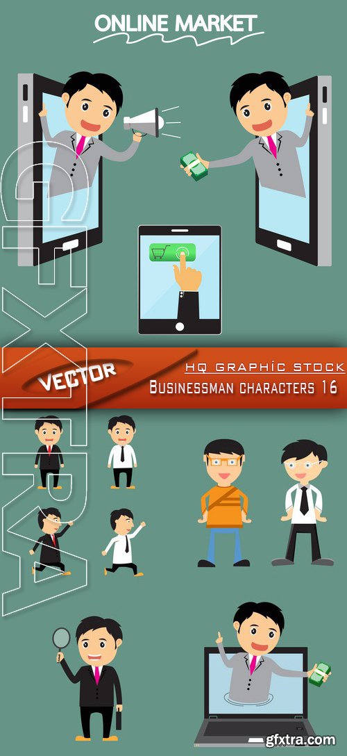 Stock Vector - Businessman characters 16