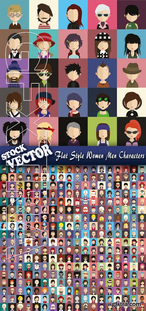 Stock Vector - Flat Style Women Men Characters