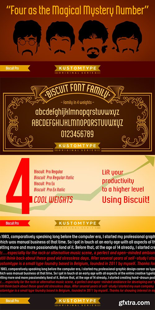 Biscuit Pro Font Family - 4 Font $120