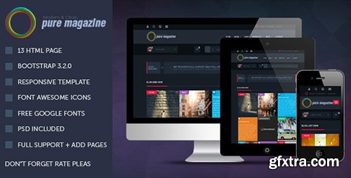 ThemeForest - Pure Magazine: Responsive HTML Magazine Template - RIP