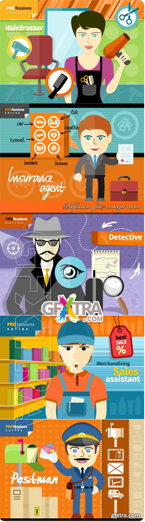 Profession flat concept vector