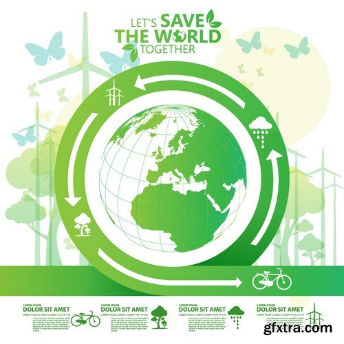 Stock Vectors - Save the world 2, 25xEPS