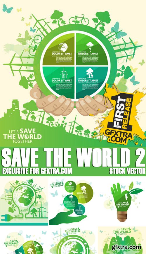 Stock Vectors - Save the world 2, 25xEPS