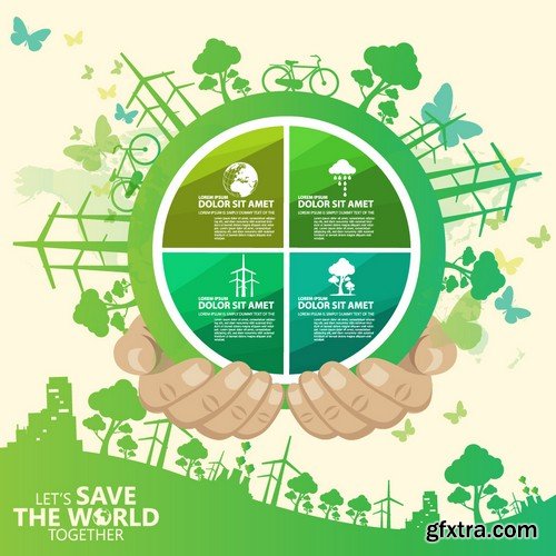 Stock Vectors - Save the world 2, 25xEPS