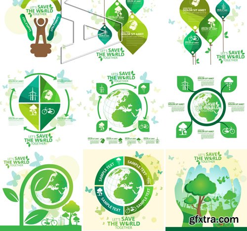 Stock Vectors - Save the world 2, 25xEPS