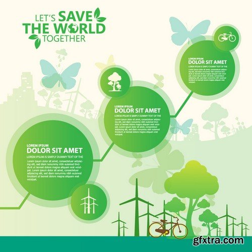 Stock Vectors - Save the world 2, 25xEPS